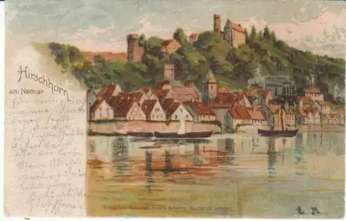 Hirschhorn a.Neckar Künstlerkarte Litho gl1898 23.273