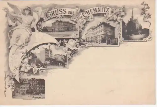 Chemnitz 5 Ansichten Litho ngl 84.668