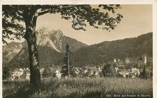 Füssen Panorama mit Säuling gl1941 123.312