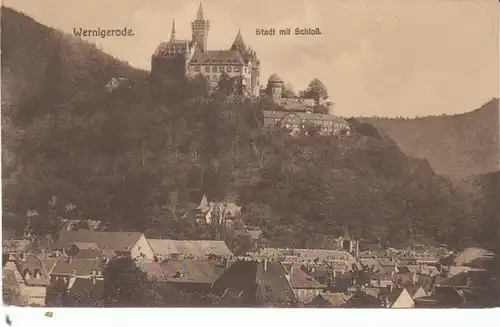 Wernigerode Stadt mit Schloß gl1924 24.367