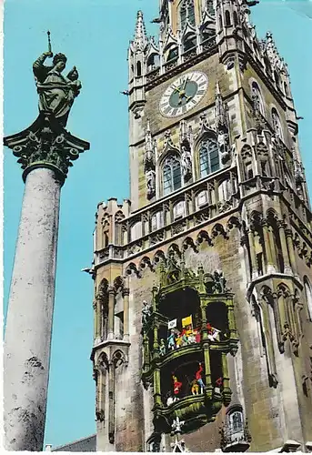 München Rathausturm Glockenspiel gl1964 C2368