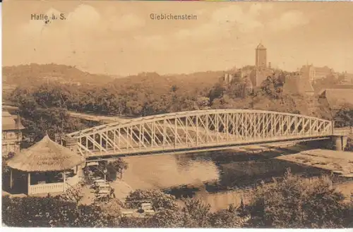 Halle a.S. Brücke u. Burg Giebichenstein gl1927 B6514