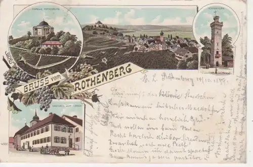 Stuttgart, Gruss vom Rothenberg gl1897 69.269