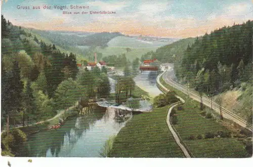 Vogtl.Schweiz von der Elstertalbrücke gl1907 24.555