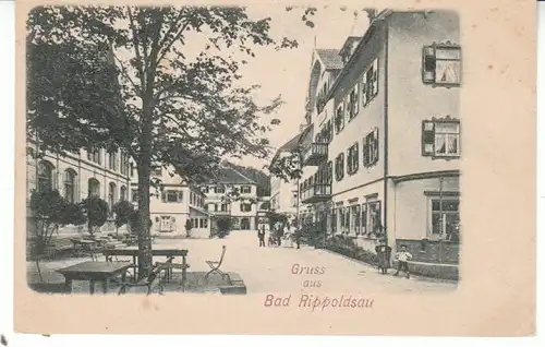 Bad Rippoldsau Straßenbild um 1900 ngl 25.636