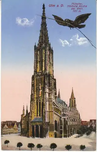 Ulm a.D. Münster mit Spatz gl1915 26.308