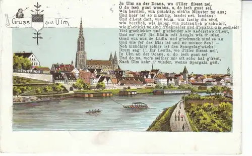 Gruss aus Ulm a.D. mit Vers Litho gl1907 25.620