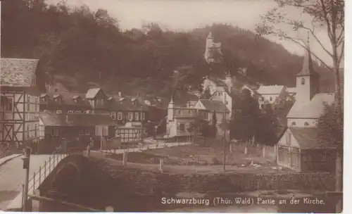 Schwarzburg Partie an der Kirche gl1927 88.813