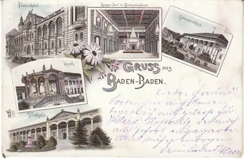 Gruss aus Baden-Baden Mehrbild-Litho gl1904 26.442