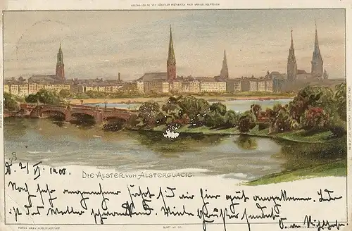 Hamburg Die Alster vom Alsterglacis gl1900 115.861