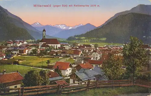 Mittenwald Panorama mit Reitherspitze ngl 126.142