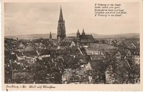 Freiburg i.Br. Blick auf's Münster Vers gl1942 25.529