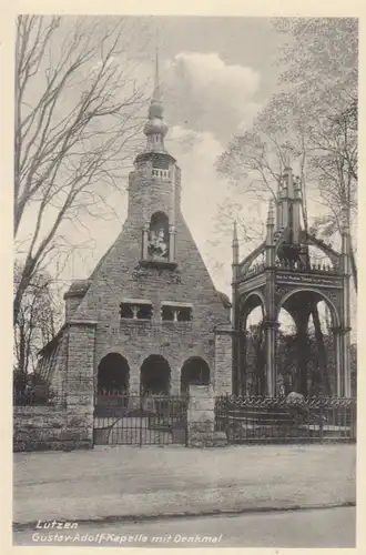 Lützen Gustav-Adolf-Kapelle mit Denkmal ngl 92.386