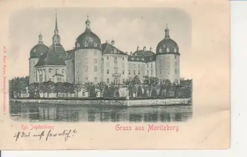 Gruß aus Moritzburg Jagdschloß Relief gl1909 86.523