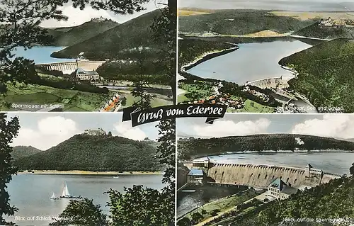 Edersee Talsperre Mehrbildkarte gl1960 110.800