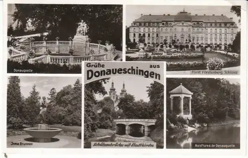 Donaueschingen Mehrbildkarte gl1956 26.848