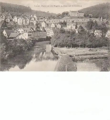 Calw Partie a.d.Nagold Blick>Schloßberg gl1910 24.005