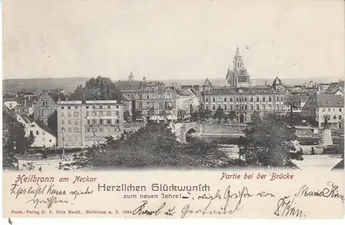 Heilbronn a.N. Partie bei der Brücke gl1905 24.017