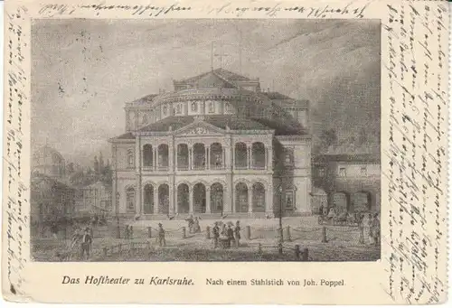 JOH.POPPEL Karlsruhe Hoftheater gl1926 26.273