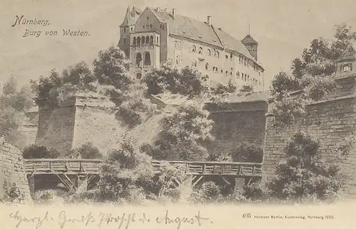 Nürnberg die Burg von Westen gesehen gl1902 124.616