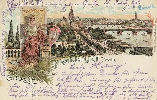 Frankfurt a.M. Litho Total Francofurtia gl1898 131.868