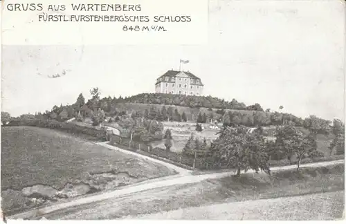 Gruss aus Wartenberg Fürstl.Fürstb.Schloß gl1909 24.535