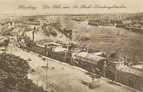 Hamburg Elbe Landungsbrücken feldpgl1916 115.833