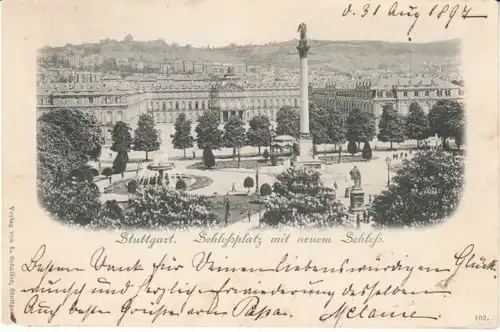 Stuttgart Schloßplatz mit Neuem Schloß gl1897 24.268