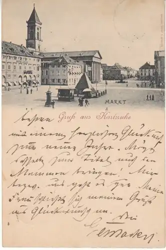 Gruss aus Karlsruhe Markt gl1898 24.250