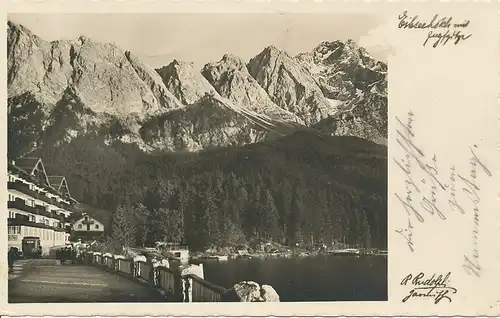 Garmisch Eibsee-Hotels mit Zugspitze gl1944 128.116