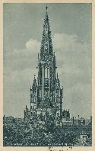 Freiburg Das Münster vom Schlossberg aus gl1951 134.494