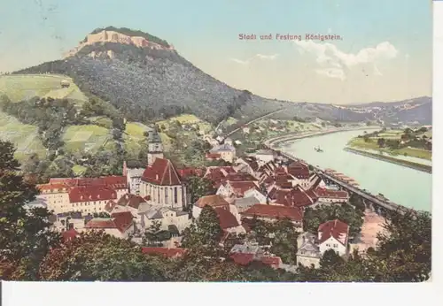 Königstein Stadt und Festung gl1909 84.864