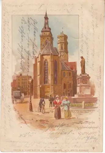 W.HOFFMANN Stuttgart Schiller Stadtkirche gl1901 25.717