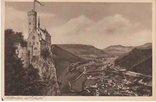 Burg Lichtenstein mit Echatztal gl1926 24.423