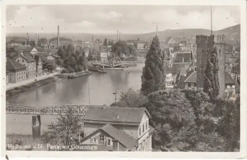 Heilbronn a.N. Partie mit Götzenturm gl1943 26.470