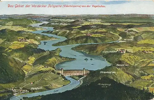 Waldecker Talsperre aus der Vogelschau ngl 110.765