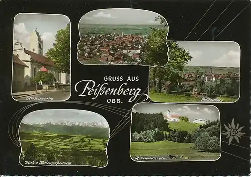 Peißenberg Panorama Straßenpartie ngl 120.152
