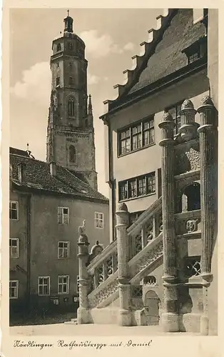 Nördlingen Rathaustreppe gl1953 122.586