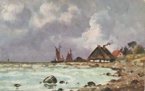 Küste mit Haus und Booten feldpgl1917 106.380