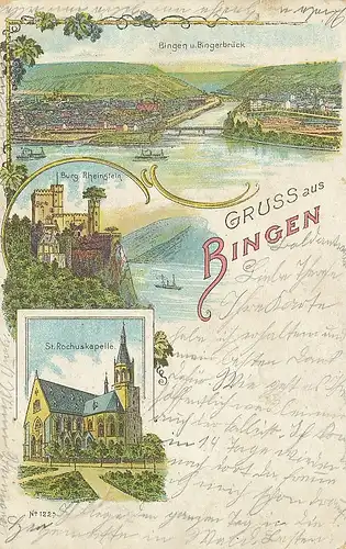 Bingen am Rhein Litho Teilansichten gl1903 130.931