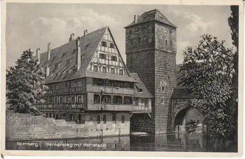 Nürnberg Henkersteg mit Weinstadel gl1932 27.450