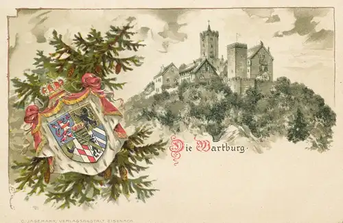 Die Wartburg Gesamtansicht Wappen ngl 109.631