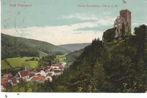 Bad Teinach mit Ruine Zavelstein gl1913 26.254