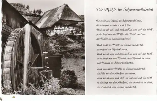 Die Mühle im Schwarzwäldertal Liedtext gl1965 25.699