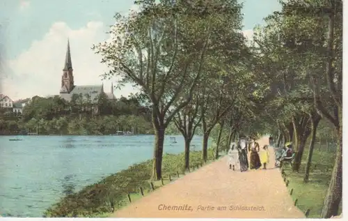 Chemnitz Partie am Schloßteich gl1907 84.756