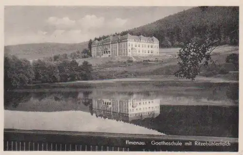 Ilmenau Goetheschule mit Ritzebühlerteich gl1957 89.741