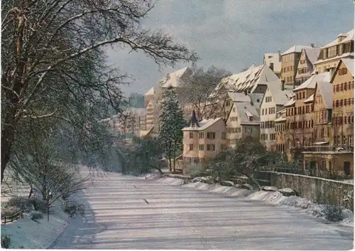 Tübingen Neckar Hölderlinturm Schnee gl1967? 26.412