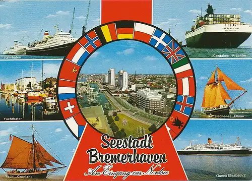 Bremerhaven Schiffe und Stadtpanorama gl1988 116.468
