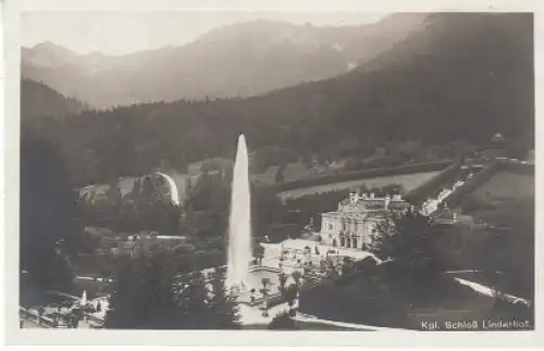 Kgl.Schloß Linderhof mit Fontaine ngl 28.309