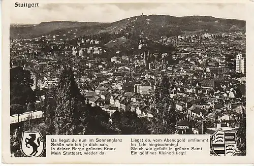 Stuttgart Blick über die Stadt gl1955 C1424